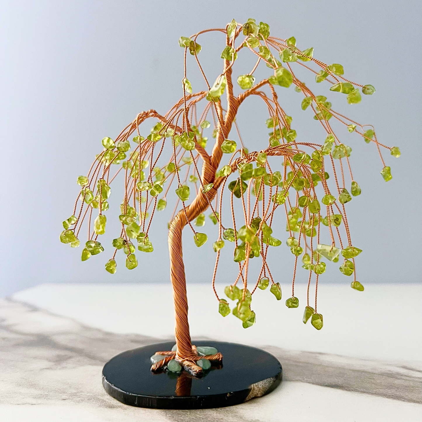 7.5" Peridot Willow Gemstone Tree