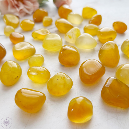 Yellow Honey Onyx Tumbled Stones