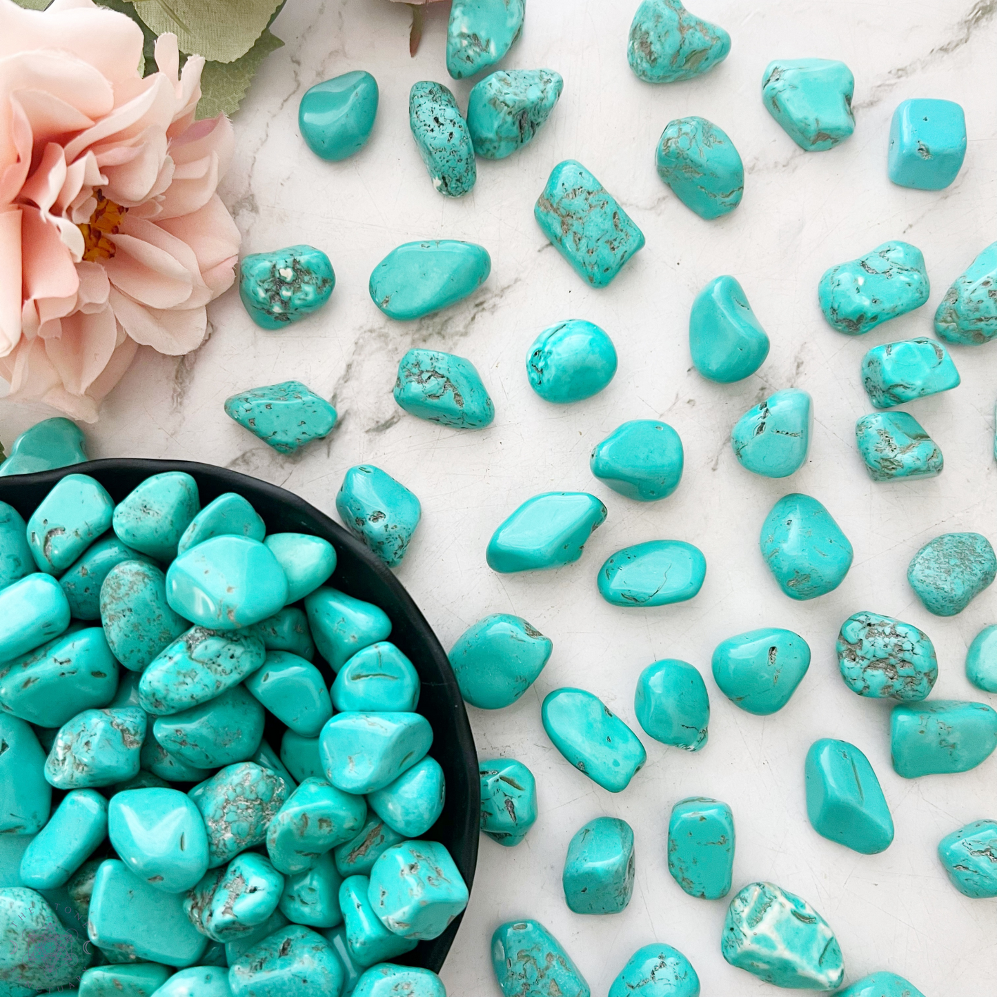 Turquoise Howlite Tumbled Stones