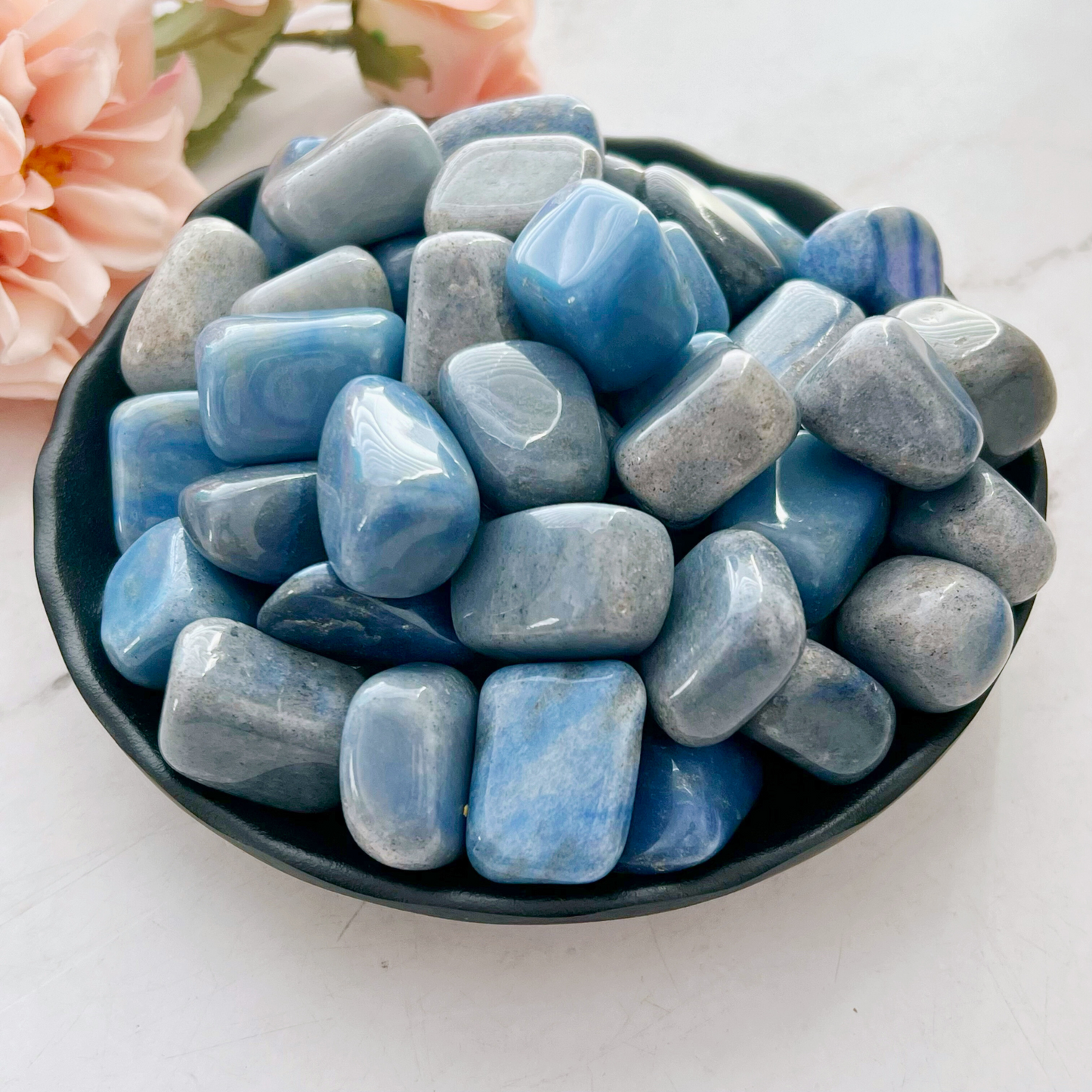 Blue Quartz Tumbled Stones