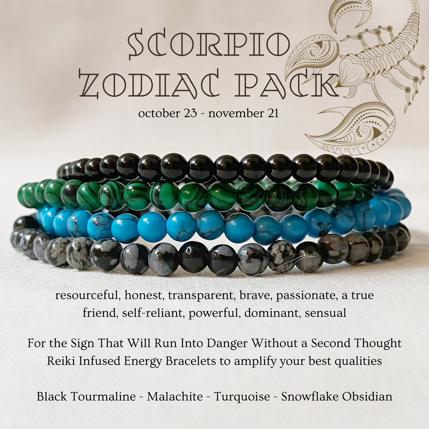 Scorpio Zodiac Bracelet Set