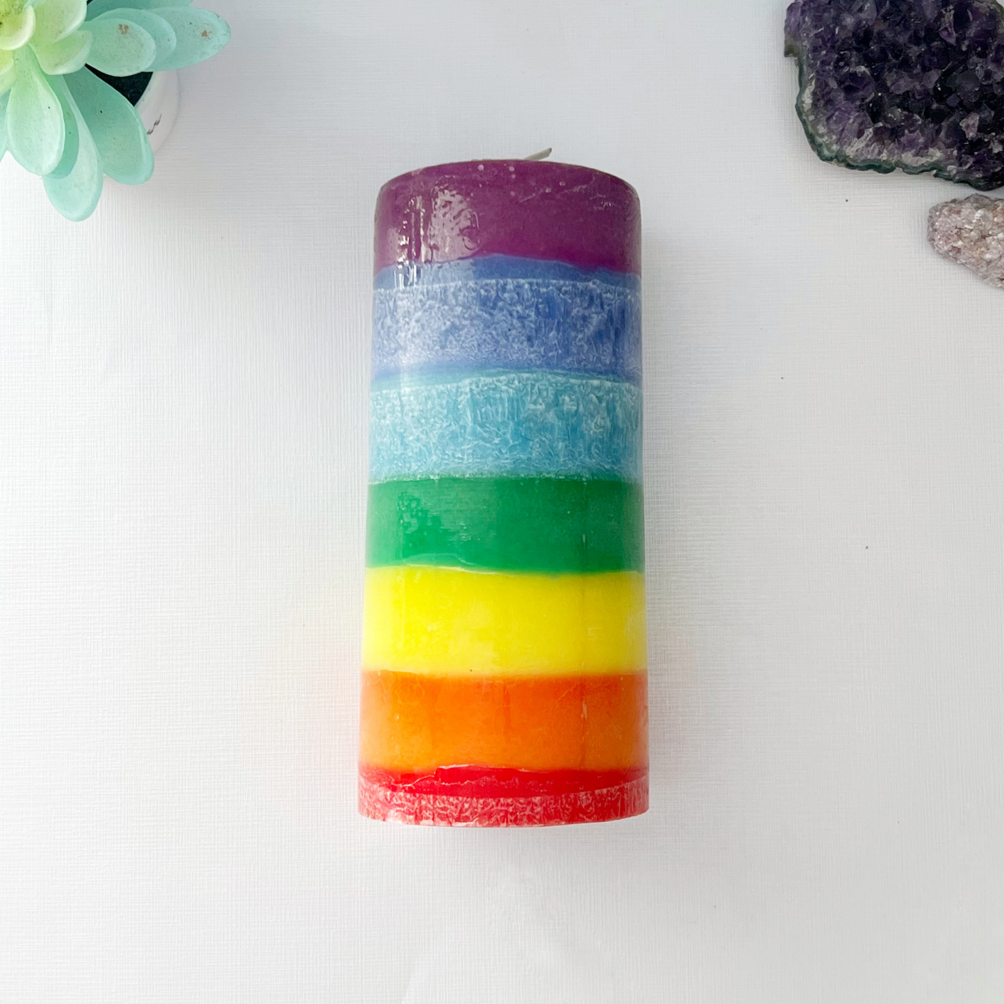 7 Layer Chakra Unscented Pillar Candle