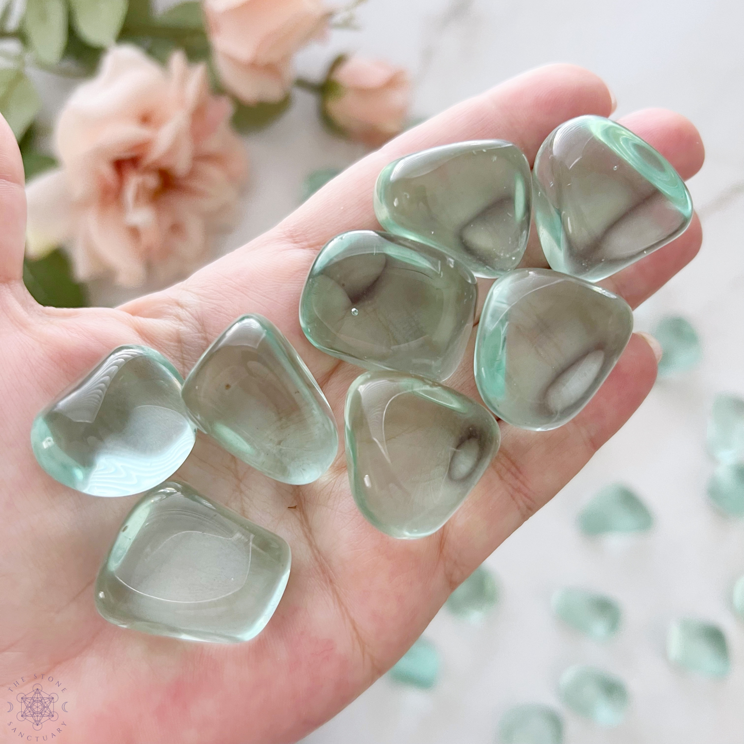 Aqua Blue Obsidian Tumbled Stones