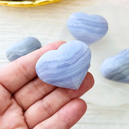 Small Blue Lace Agate Heart