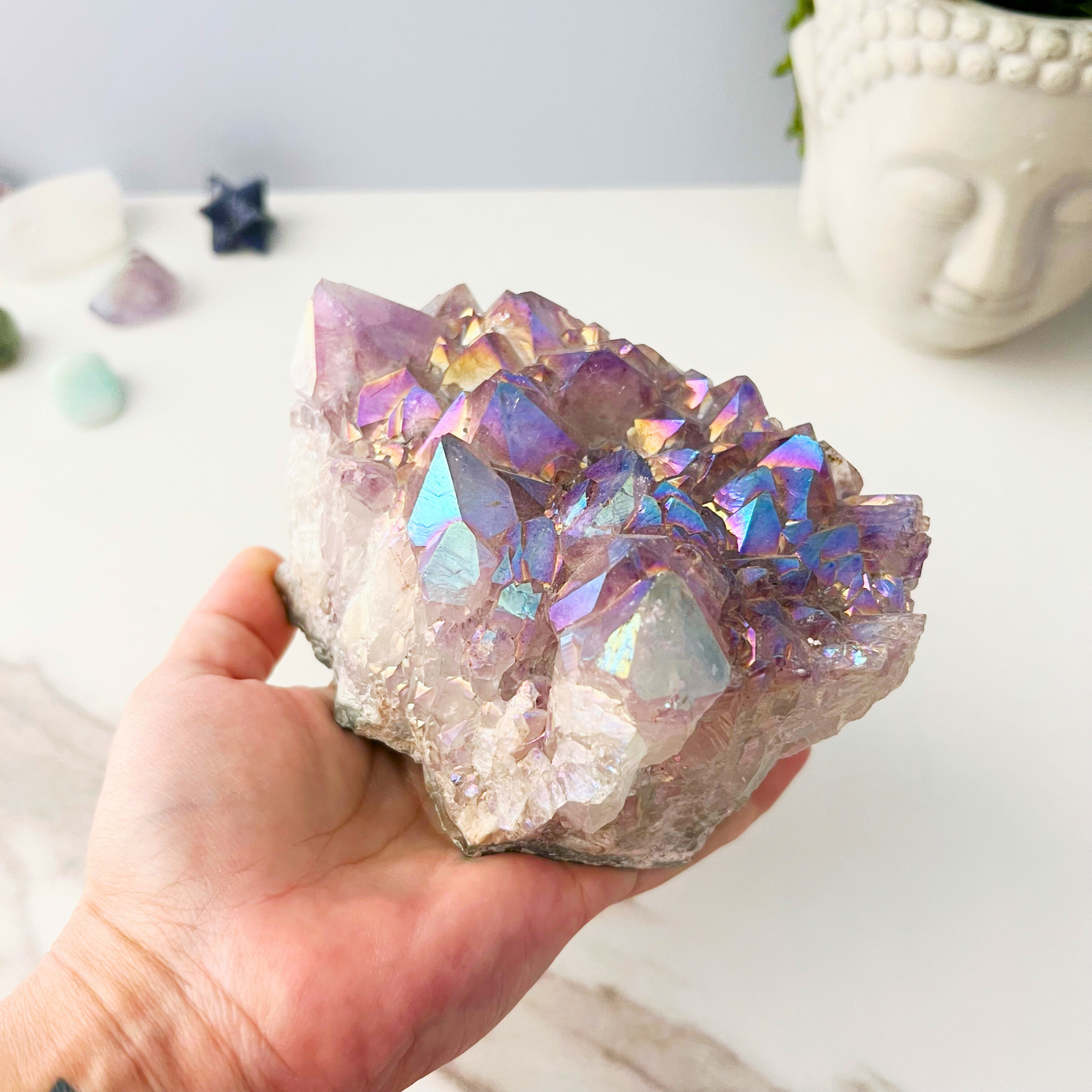 Large Angel Aura Amethyst Cluster from Brazil