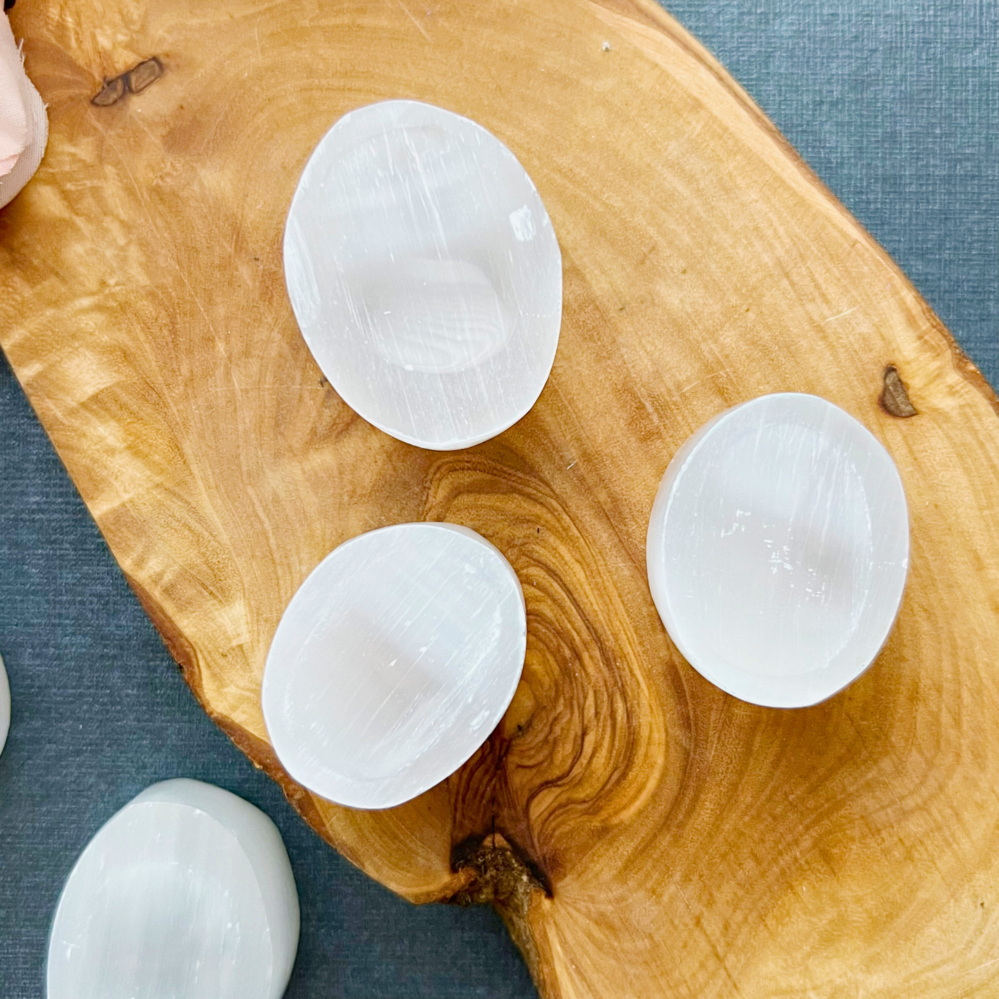 1" Selenite Worry Stones