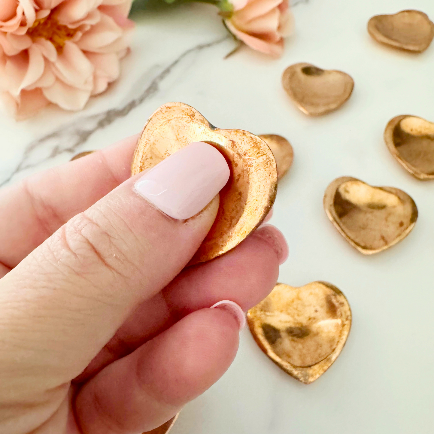 Copper Heart Worry Stones