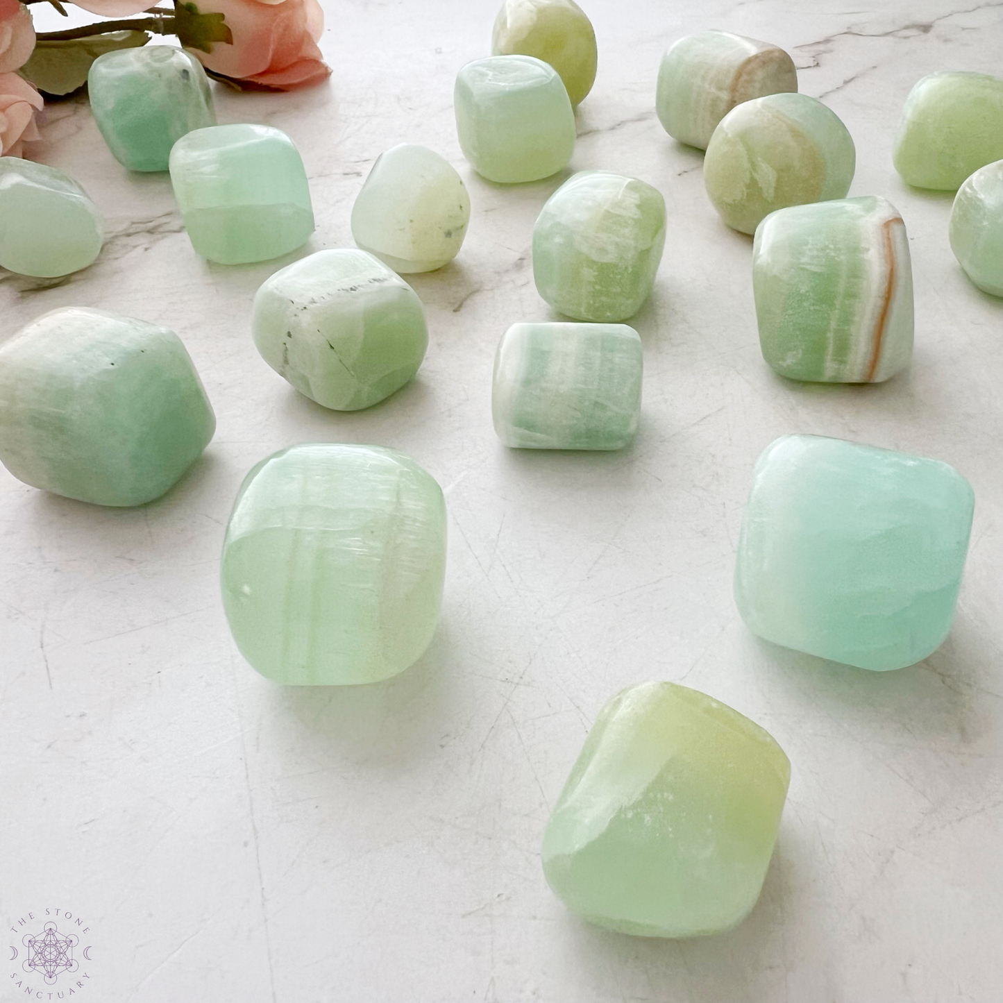 Pistachio Green Calcite Tumbled Stones