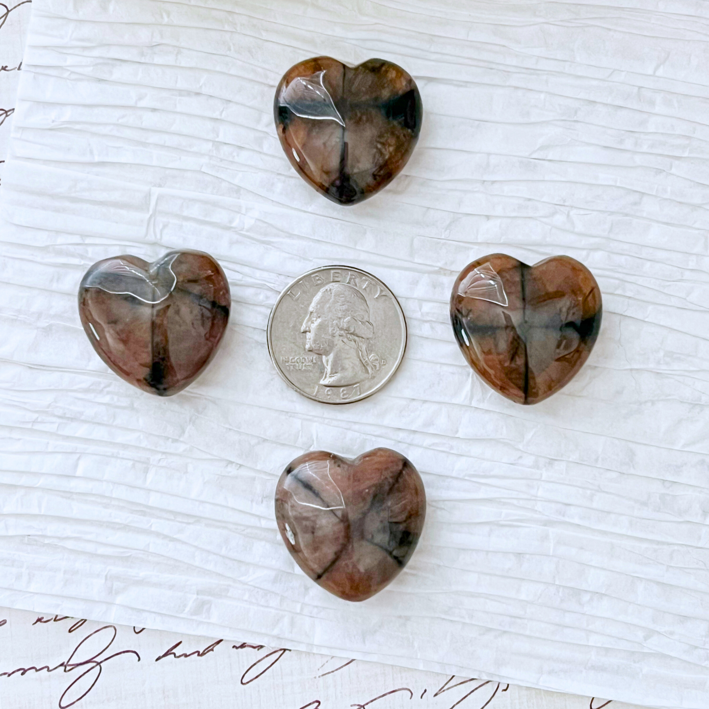 1" Mini Chiastolite Heart