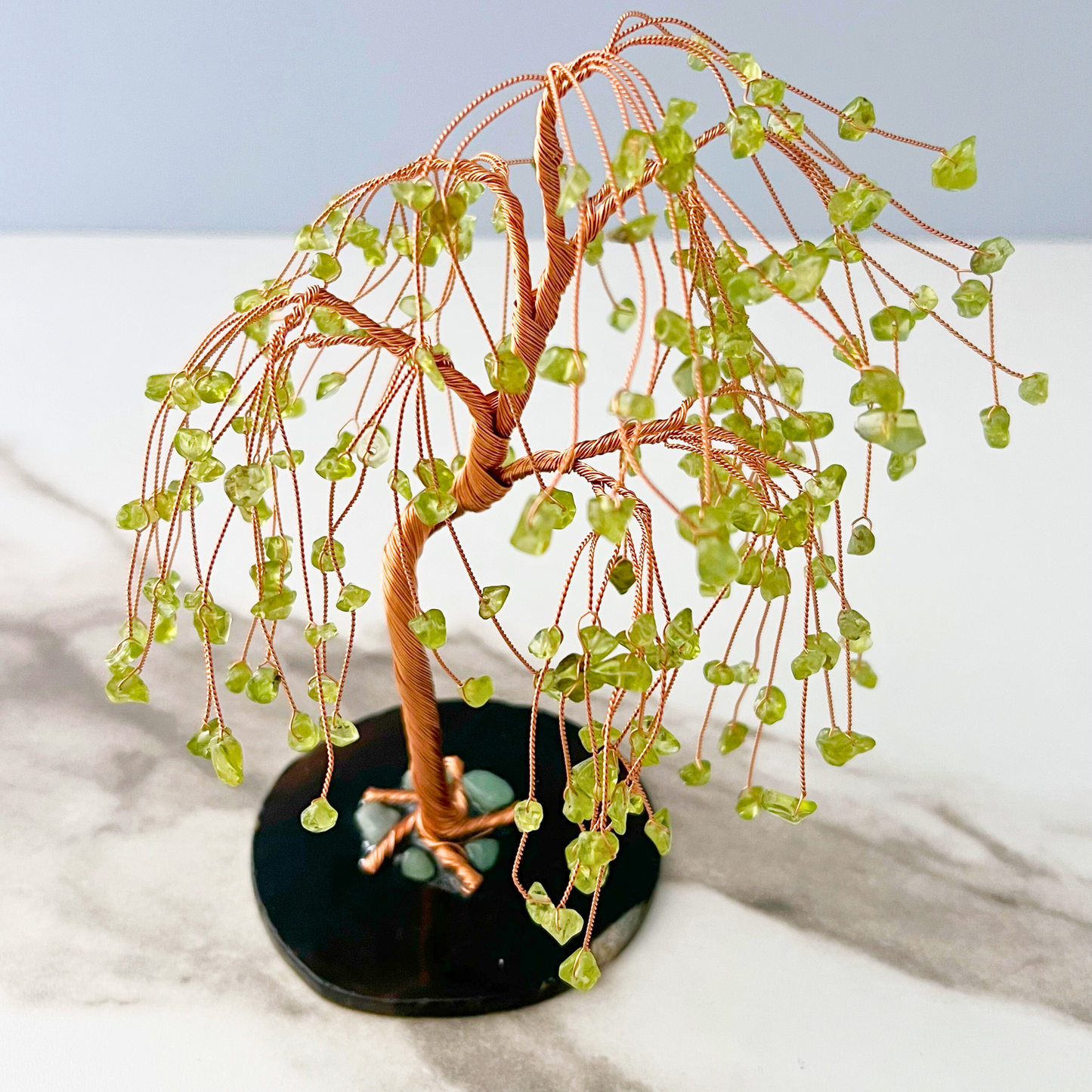 7.5" Peridot Willow Gemstone Tree