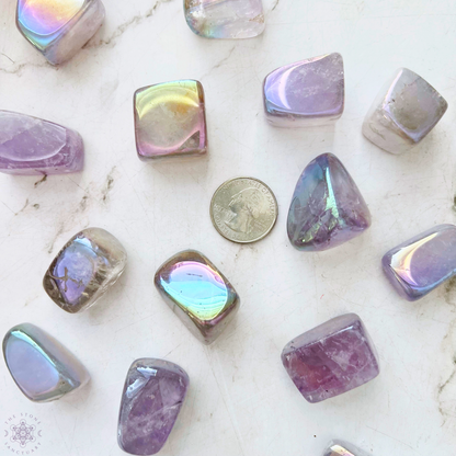 Angel Aura Amethyst Tumbled Stones