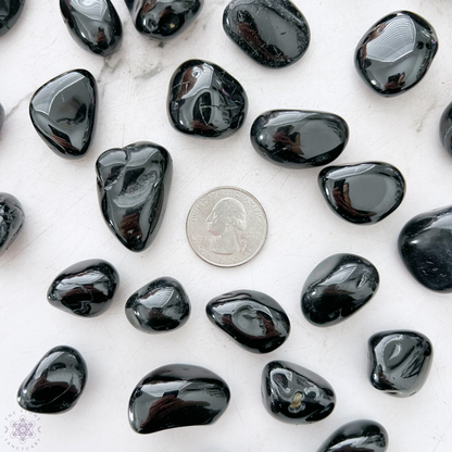 Black Spinel Tumbled Stones