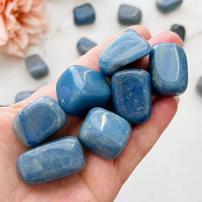 Blue Quartz Tumbled Stones