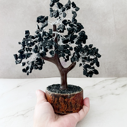 8" Black Tourmaline Crystal Gemstone Tree