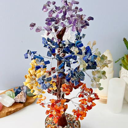 15" Seven Chakra Gemstone Tree