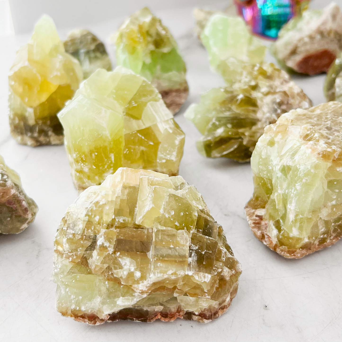 X-Large Raw Green Calcite Stones