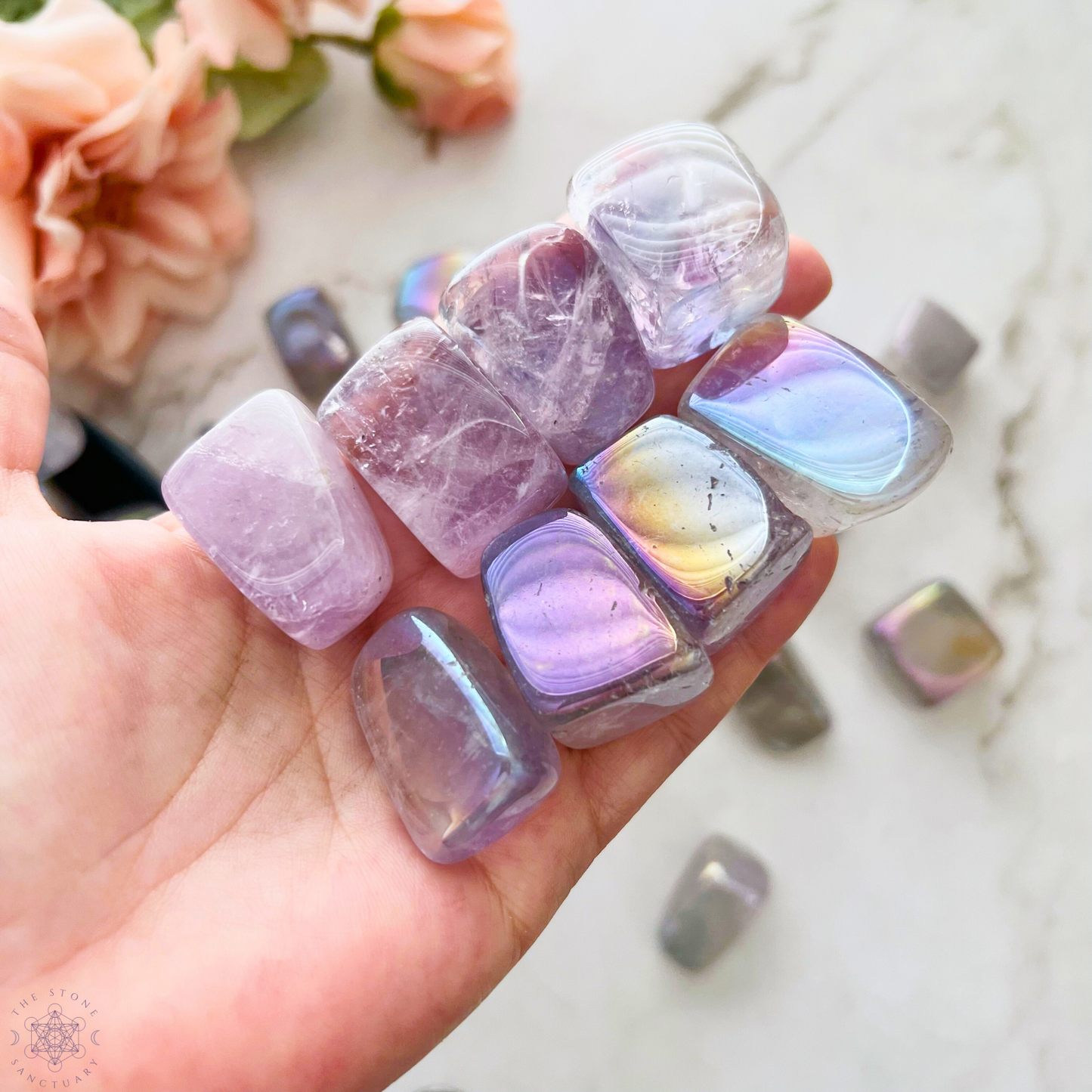 Angel Aura Amethyst Tumbled Stones