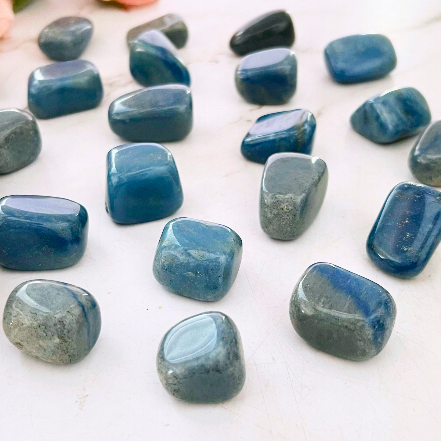 Blue Quartz Tumbled Stones