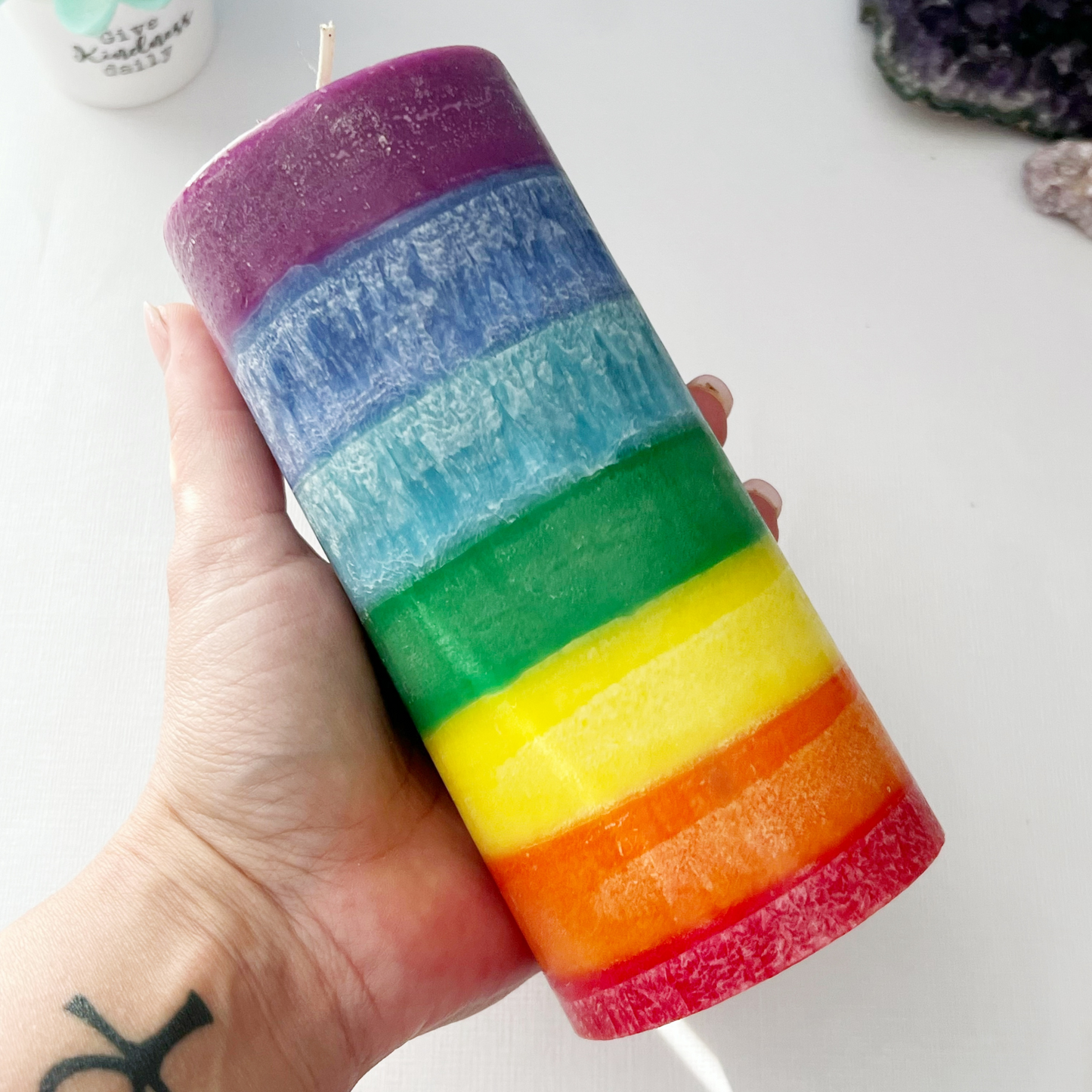 7 Layer Chakra Unscented Pillar Candle