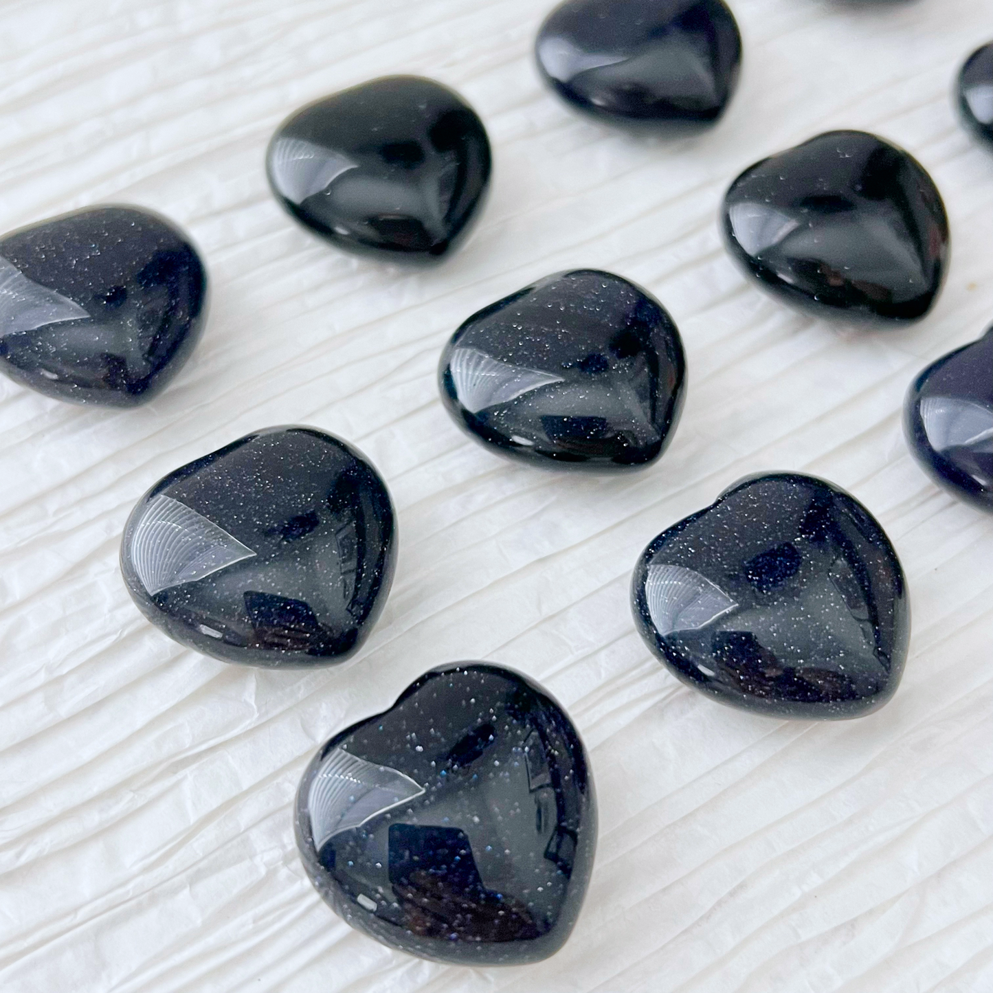 1" Mini Blue Goldstone Heart