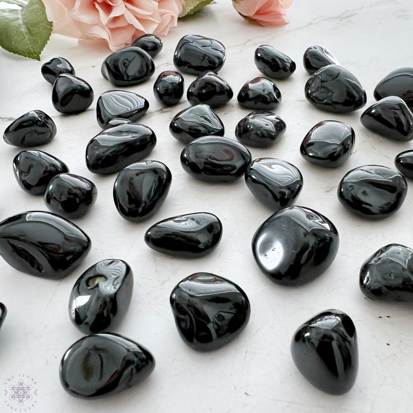 Black Spinel Tumbled Stones