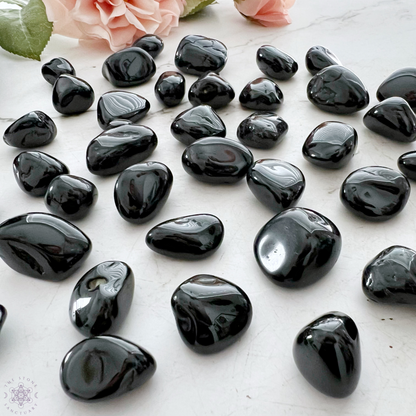 Black Spinel Tumbled Stones