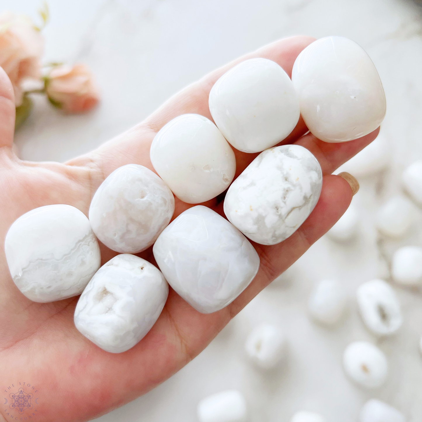 White Agate Tumbled Stones