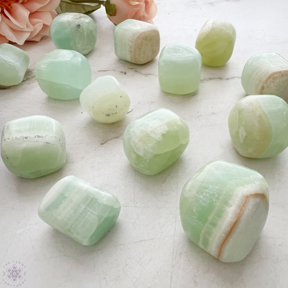 Pistachio Green Calcite Tumbled Stones