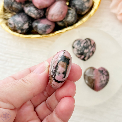 1" Mini Rhodonite Heart