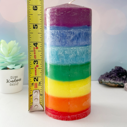 7 Layer Chakra Unscented Pillar Candle