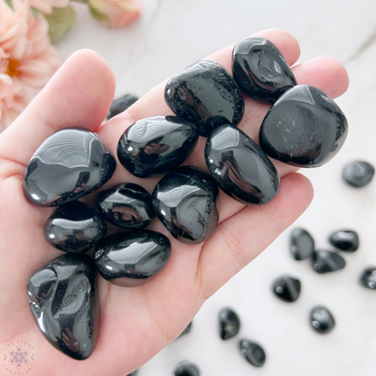 Black Spinel Tumbled Stones