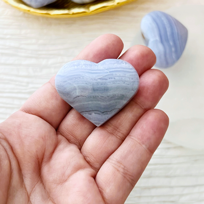 Small Blue Lace Agate Heart