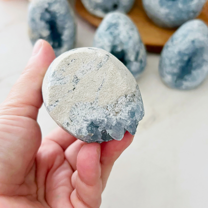 Standing Celestite Cluster Geode Eggs