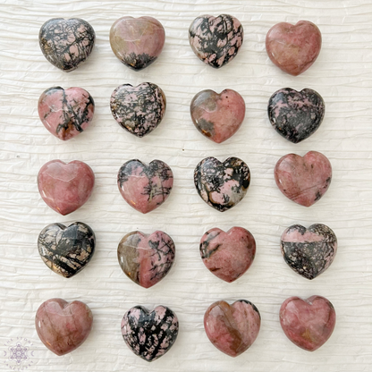 1" Mini Rhodonite Heart