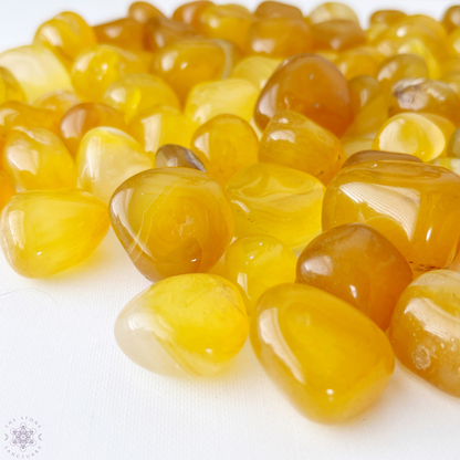 Yellow Honey Onyx Tumbled Stones