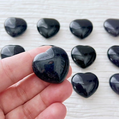 1" Mini Blue Goldstone Heart