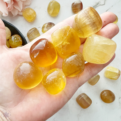 Yellow Fluorite Tumbled Stones