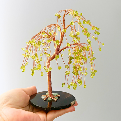 7.5" Peridot Willow Gemstone Tree