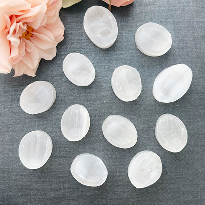 1" Selenite Worry Stones