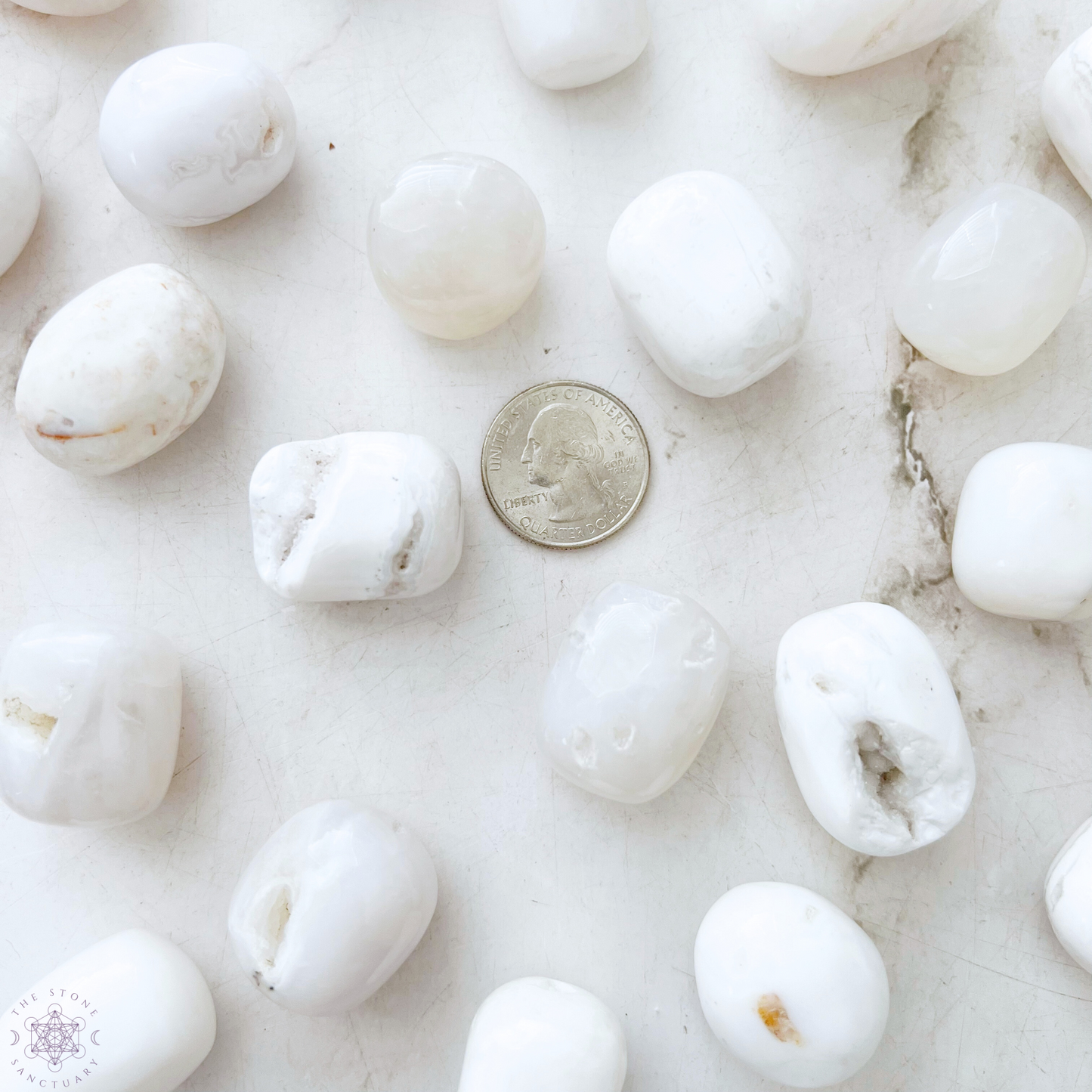 White Agate Tumbled Stones