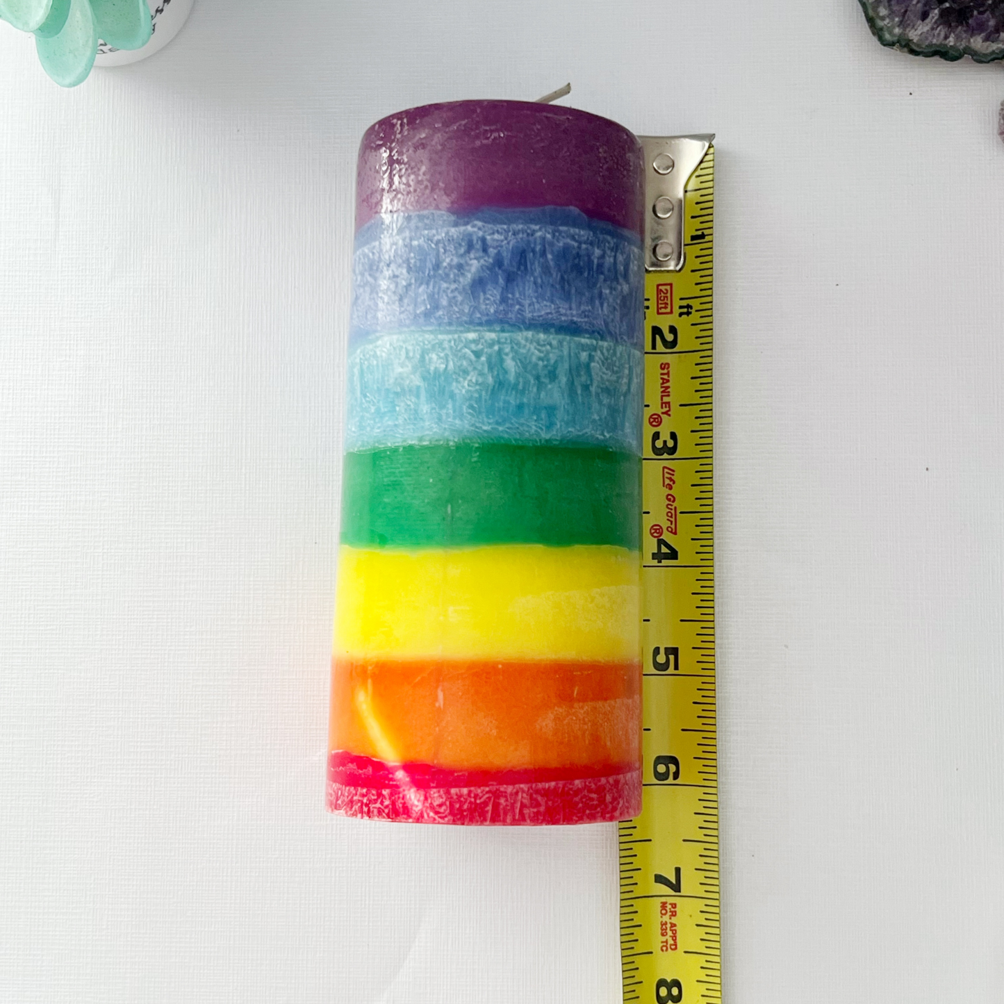 7 Layer Chakra Unscented Pillar Candle