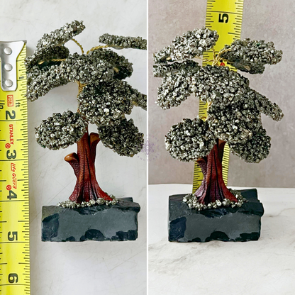 4.5" Pyrite Crystal Tree w/ Black Onyx Base