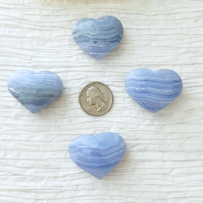 Small Blue Lace Agate Heart