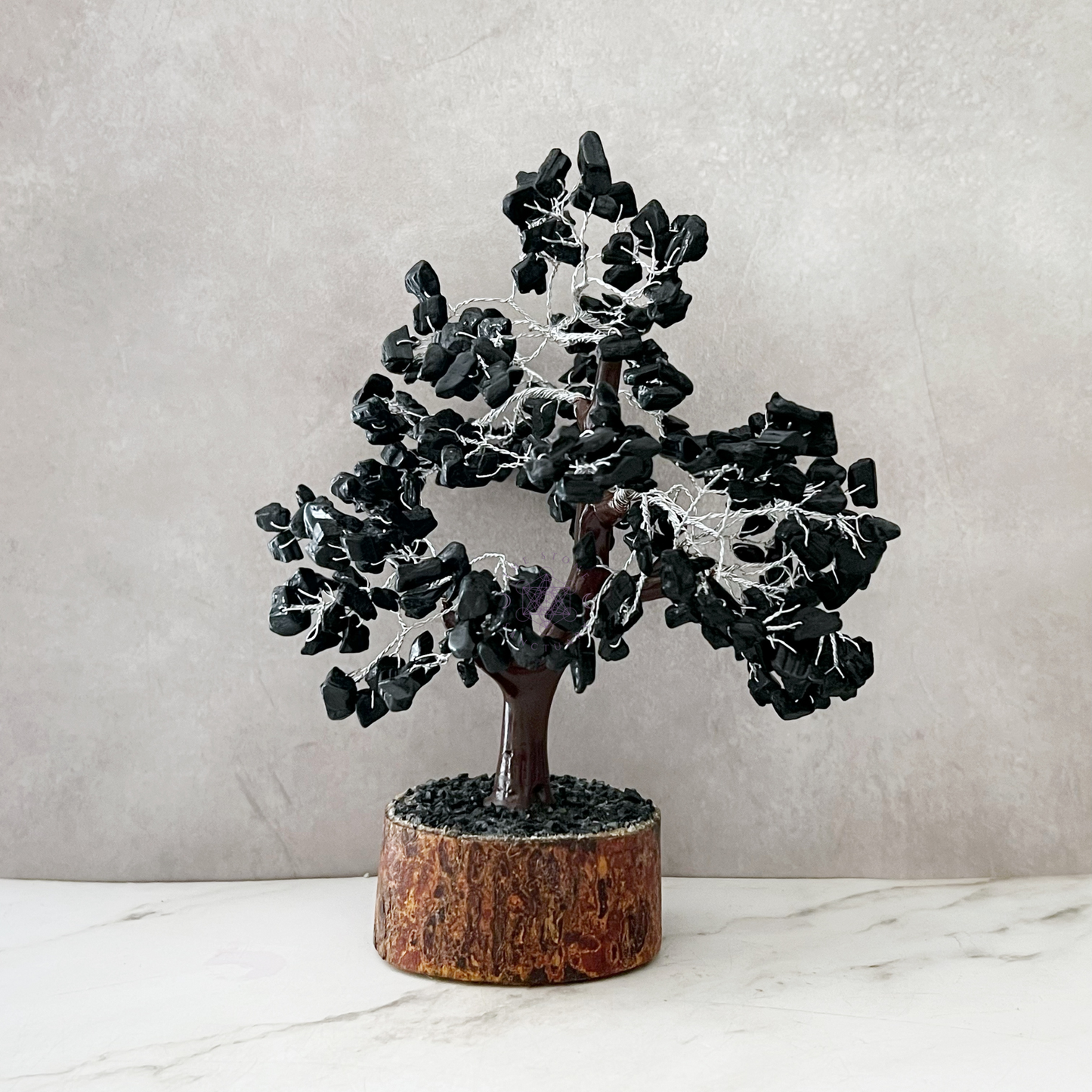 8" Black Tourmaline Crystal Gemstone Tree