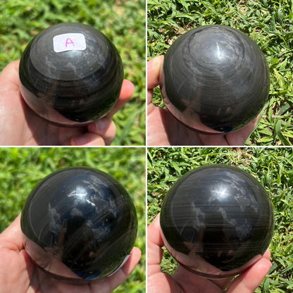 70mm Obsidian Crystal Ball (OOAK)