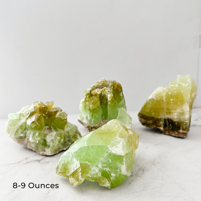 X-Large Raw Green Calcite Stones