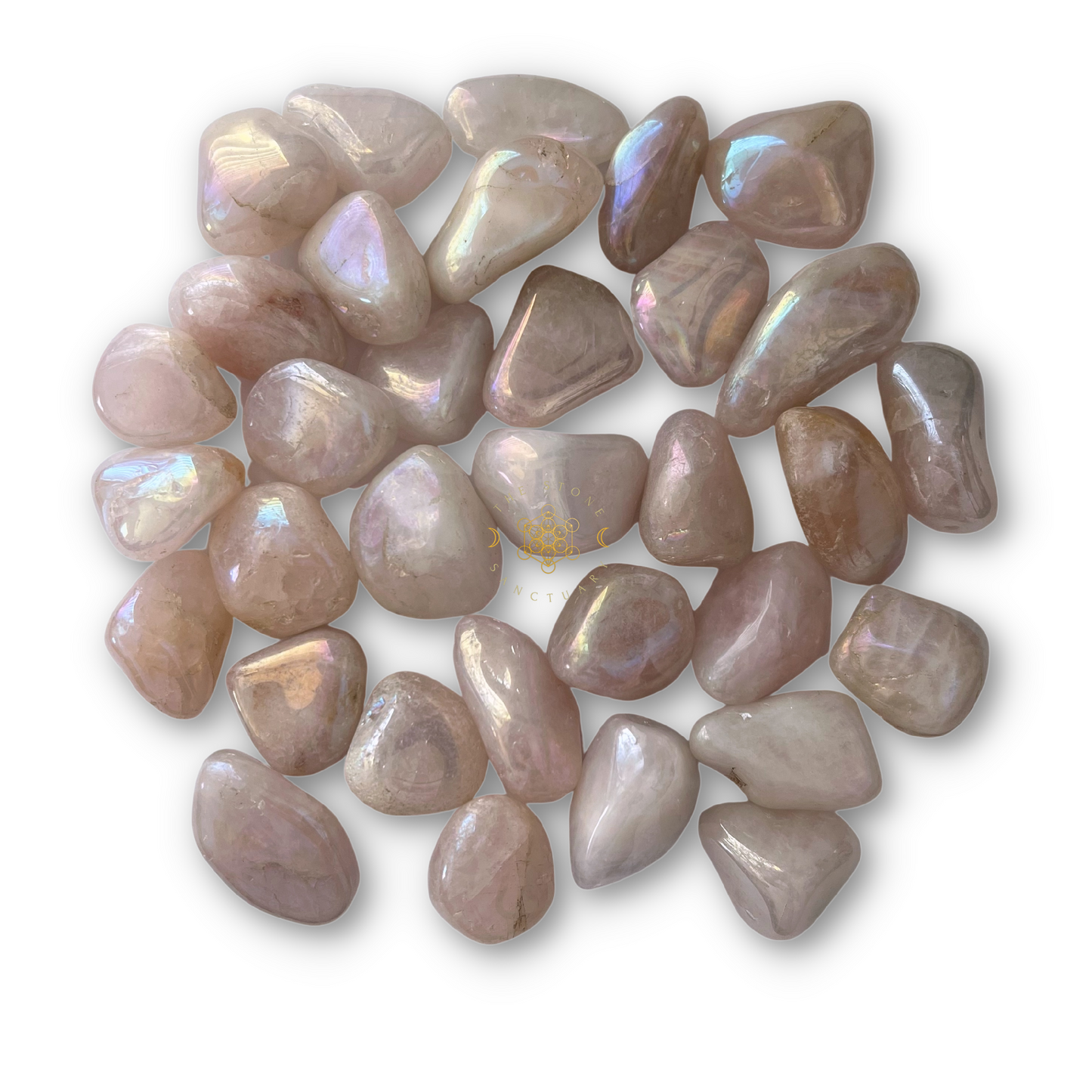 Angel Aura Rose Quartz Tumbled Stones