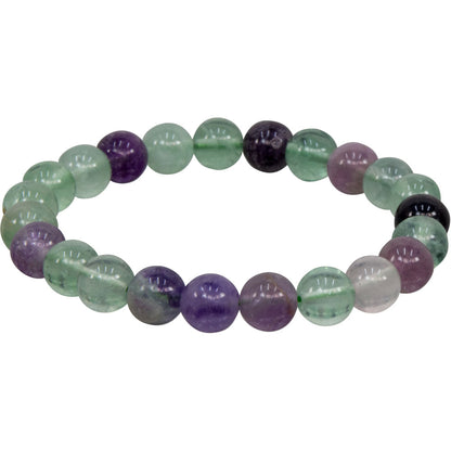 8mm Fluorite Beaded Bracelet