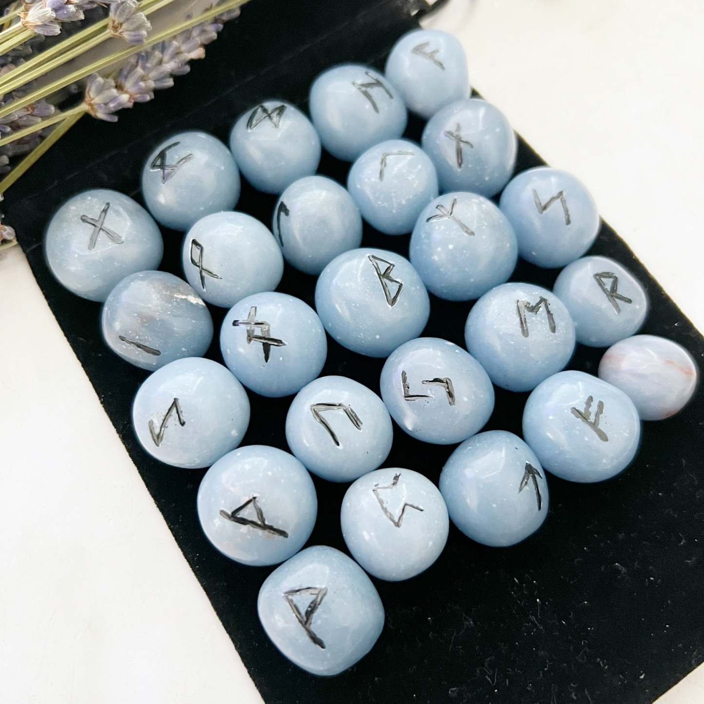 Angelite Elder Futhark Runes