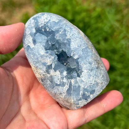 Standing Celestite Cluster Geode Eggs